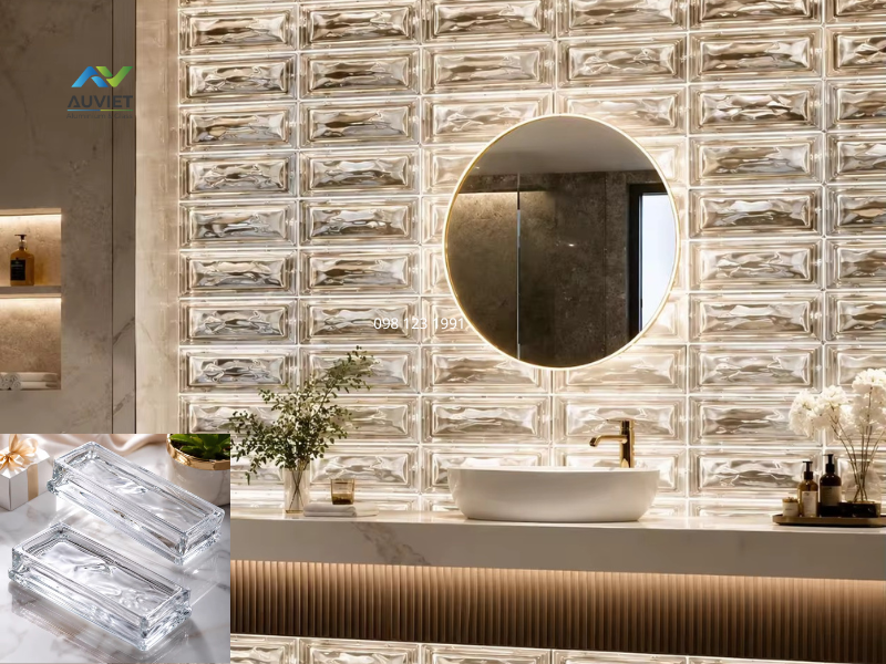 Gạch kính rỗng kích thước 190x90x50 Âu Việt AVG